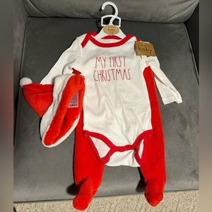 NWT Rae Dunn Baby “My First Christmas” matching set